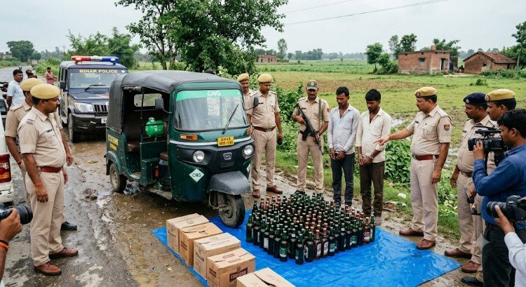 Madhepura: 128 लीटर विदेशी शराब के साथ CNG टेम्पो जब्त, दो गिरफ्तार