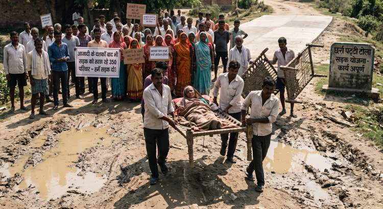 Madhepura: सड़क को तरस रहे दो पंचायतों के 350 परिवार, ग्रामीणों ने दी आंदोलन की चेतावनी